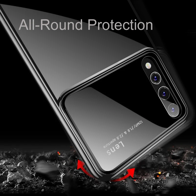 Чехол для Huawei P20 Lite Pro задняя крышка Vpower с УФ защитой ПК + Гибридный стеклянный
