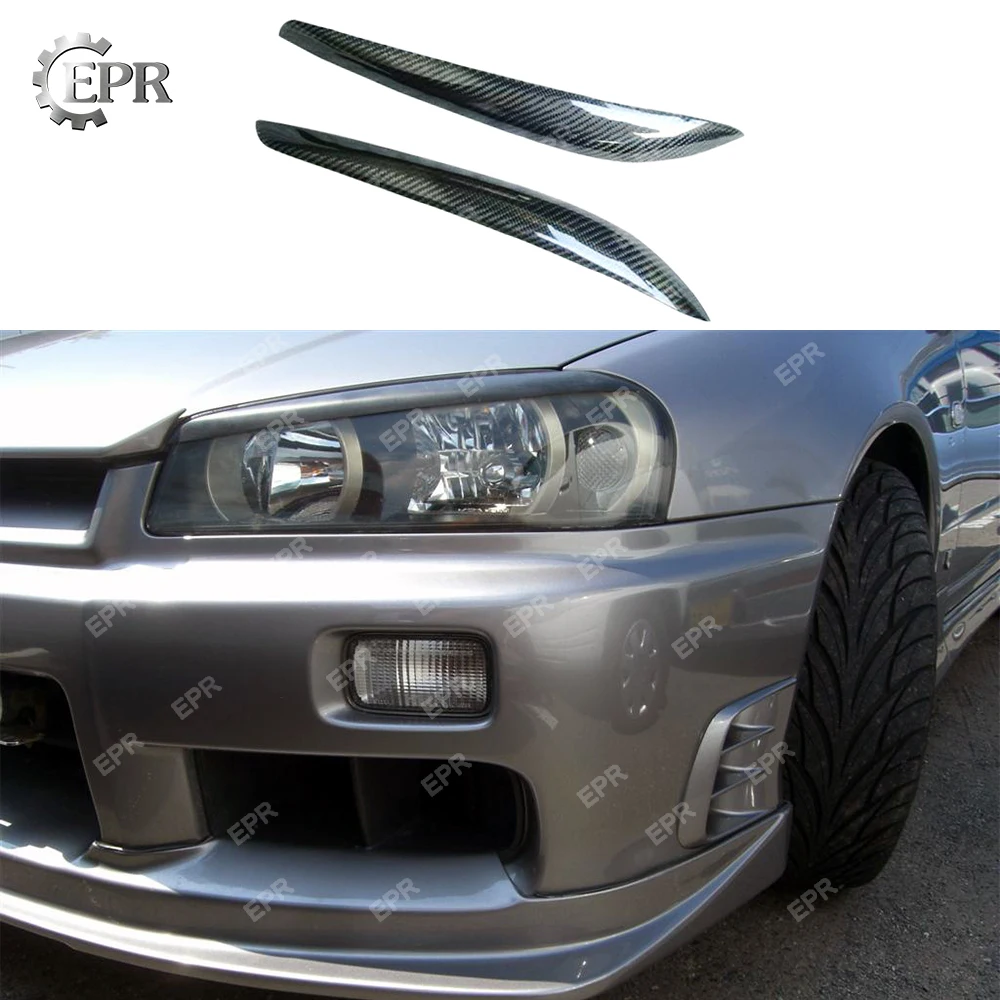 Для Nissan Skyline R34 GTR Набор для бровей из углеродного волокна (пара) автонастройка