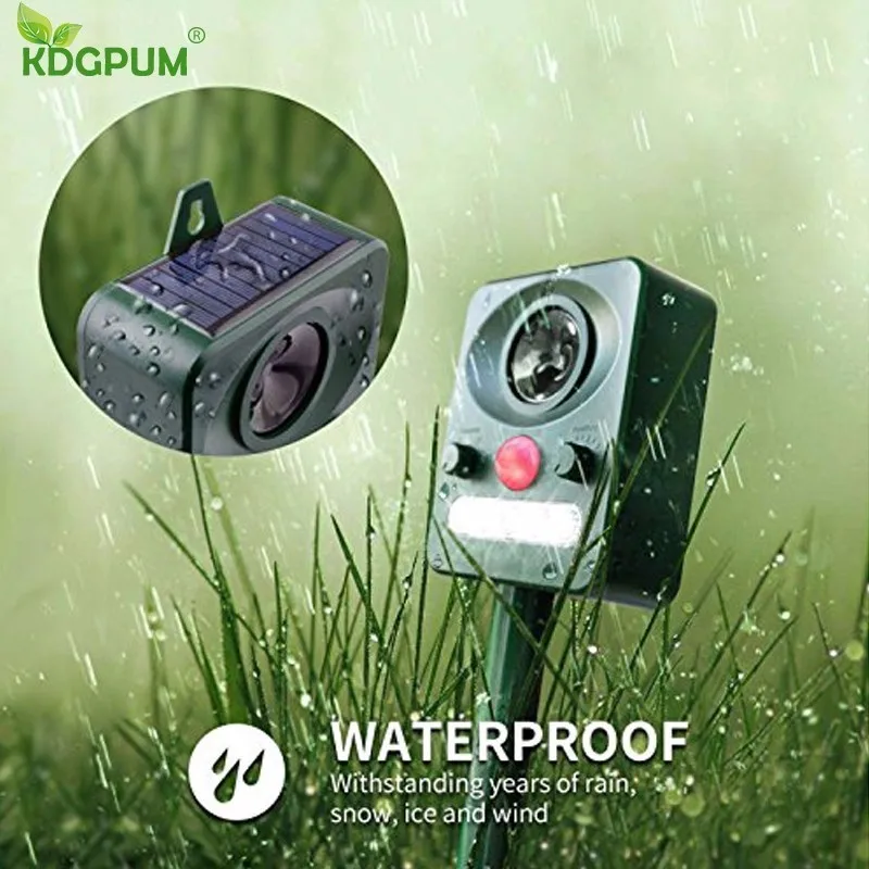 Солнечный ультразвуковой отпугиватель животных светодиодный мигающий