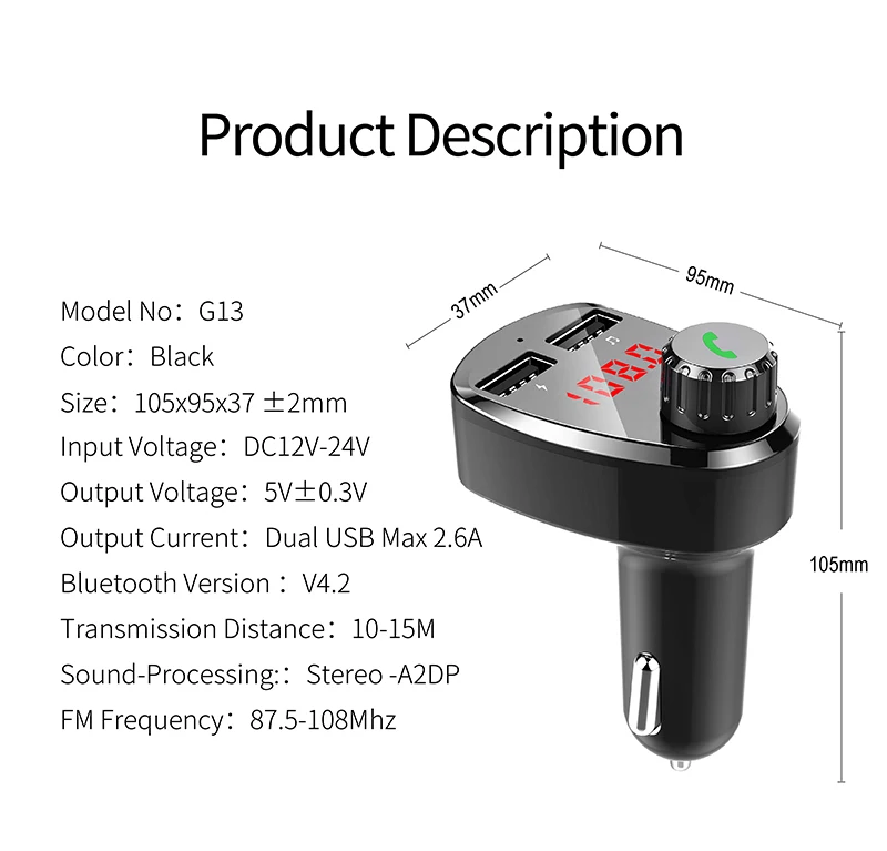 CDEN Автомобильный mp3 музыкальный плеер Bluetooth ресивер FM-передатчик двойной зарядное устройство usb u-диск, tf-карта, музыкальный плеер Bluetooth автомобильный набор, свободные руки
