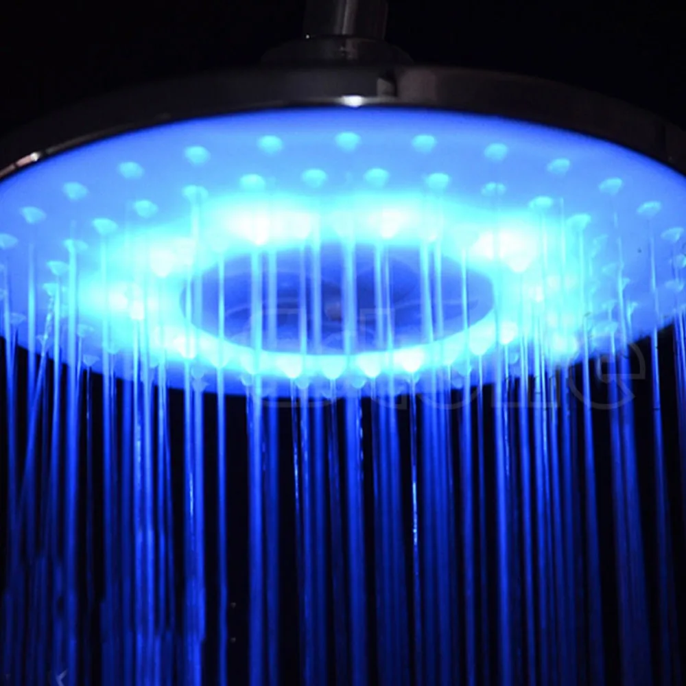Нержавеющая сталь " дюймовый RGB светодиодный светильник дождь Душевая Головка Bathroom-Y103