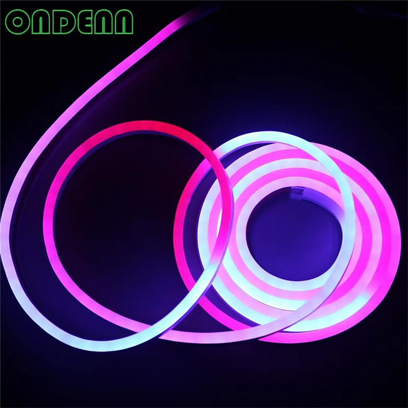 IP68 20 м/лот водонепроницаемый WS2811 RGB светодиодный гибкий неоновый свет с разъемом