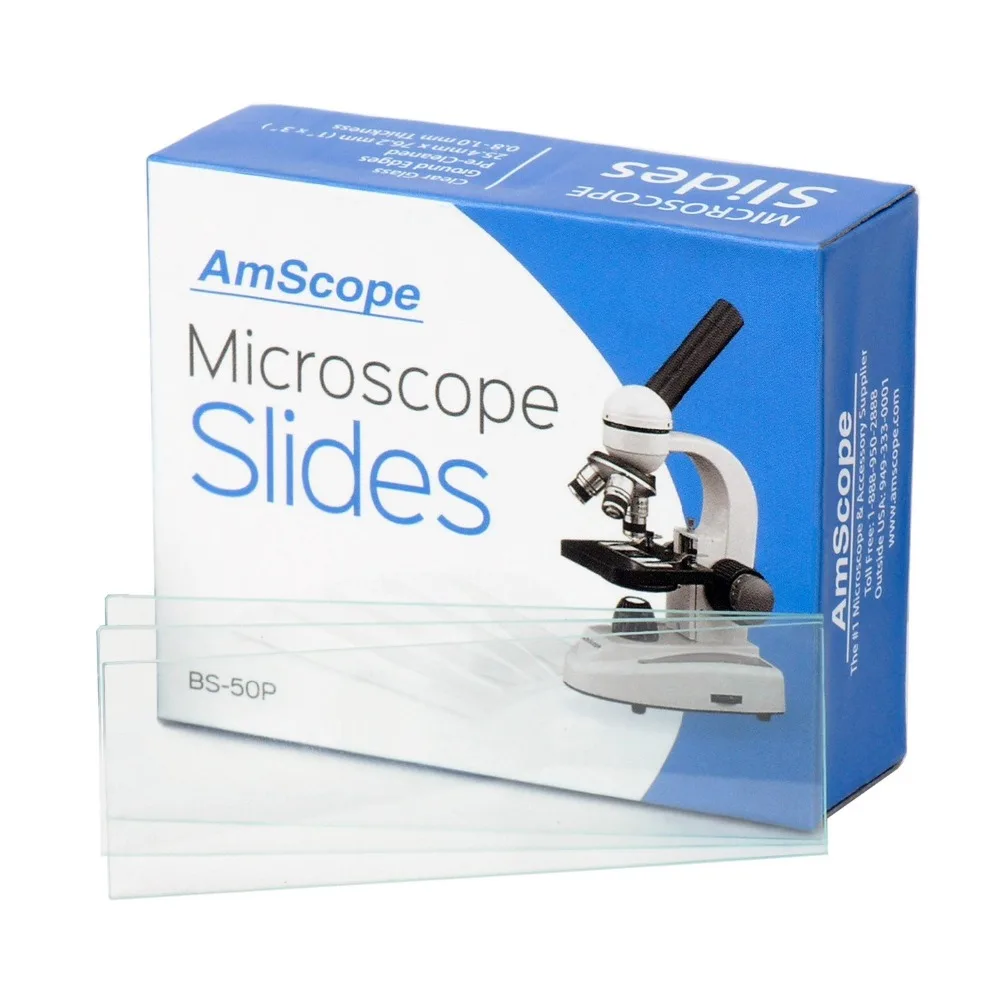 AmScope 50 чистый микроскоп с заземляющими краями предварительно очищенный