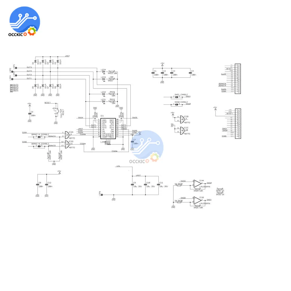 Nano L298P 4A Dual канальный драйвер двигателей Щит Модуль шагового двигателя