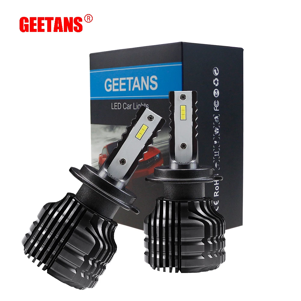 Светодиодный светильник GEETANS H7 12 В для автомобиля лампа 52 Вт 9000LM/комплект 2 шт. H1 HB3