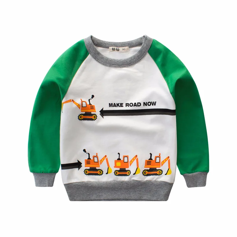 2018 Boy girls Designer brand T shirt spring Long sleeve Bottoming 100% Cotton car top tees baby sweatshirt kids clothing | Детская
