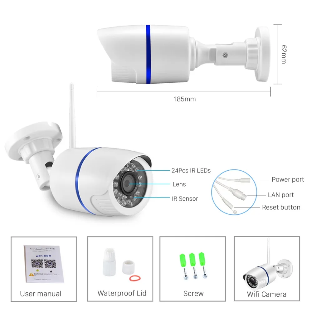 2.0MP Yoosee Wifi ONVIF IP камера 1080P 960P 720P Беспроводная Проводная P2P сигнализация CCTV Bullet наружная камера со слотом для sd-карты Макс 128G