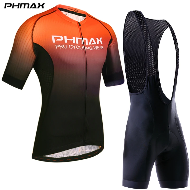 Bib Cycling Set 01 PHMAX Pro велосипедная одежда, мужская велосипедная одежда, велосипедная одежда, дышащая, анти-УФ, велосипедная одежда, короткий рукав, Велоспорт, Джерси, набор для мужчин - Цвет: Bib Cycling Set 01