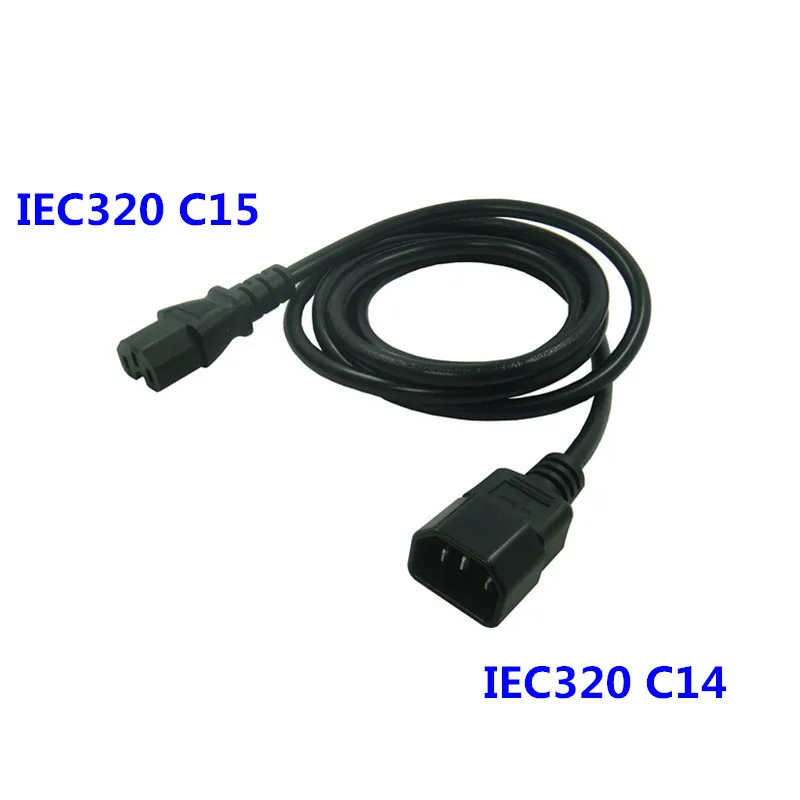 1 5 м футов IEC 320 C14 к C15 PDU UPS Удлинительный кабель шнура питания Папа-мама 10 шт./лот |