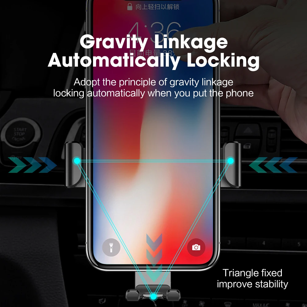 Беспроводное Автомобильное зарядное устройство FDGAO 10 Вт для iPhone 8 X XR XS Max Samsung S10 S9