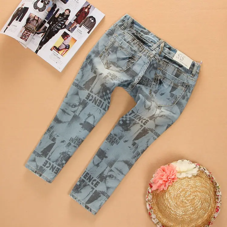 Женские модные прямые Стильные повседневные рваные джинсы до колена со средней