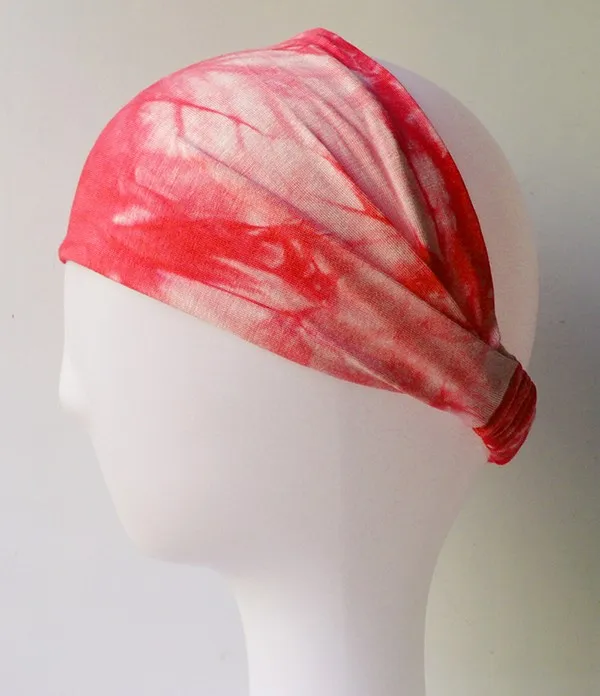 BOHO Tie Dye повязка на голову из хлопка бандана Тюрбан повязка на голову эластичная для женщин и девушек повязки для волос аксессуары для волос повязка