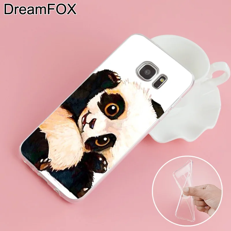 DREAMFOX L138 Cute Panda Soft TPU Silicone Cover For Samsung Galaxy S5 S6 S7 S8 S9 S10 5G S10E Lite Edge Plus Case |