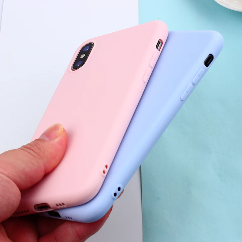 Original Candy Color Matte Soft TPU Silicone Phone Case Cover For Apple iPhone 6 6G 6s 7 8 Plus 7Plus 10 X XR Xs Max Cases Coque |