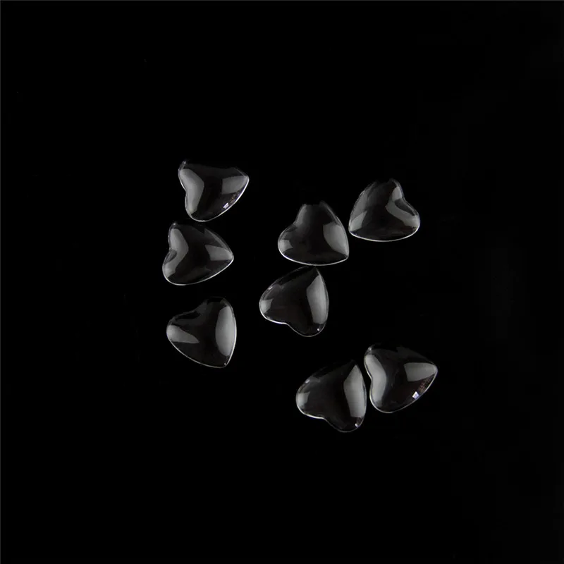 Heart 16mm 100pcs Flat Back Tranparent Clear Glass Cabochon Crystal Domed Magnifying for Diy Charm Pendant Jewelry Making | Лампы и