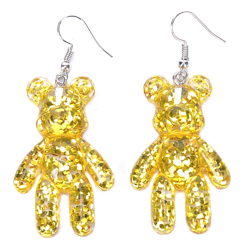 Fashion HandCraft Bear Drop Earrings For Women Party Jewelry Korean Multicolor Crystal Acrylic Long Earring Pendant Accessories | Украшения