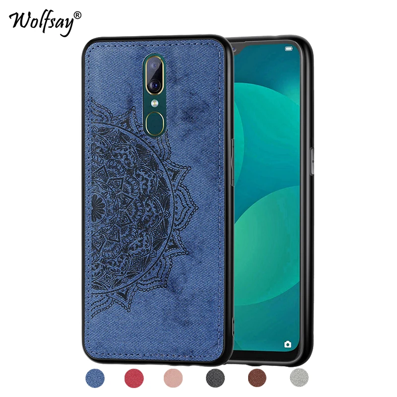 Чехол OPPO F11 роскошный противоударный мягкий ТПУ тканевый текстурный Жесткий