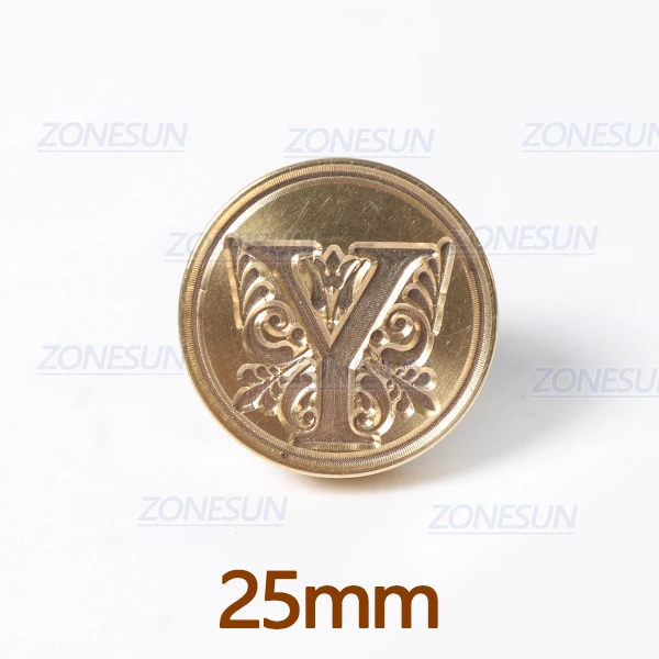 Y with handle ZONESUN Письмо Конверт уплотнение воск медь печать штамп искусство декоративная восковая печать штамп деревянная ручка свадебный пост подарки - Цвет: Y with handle