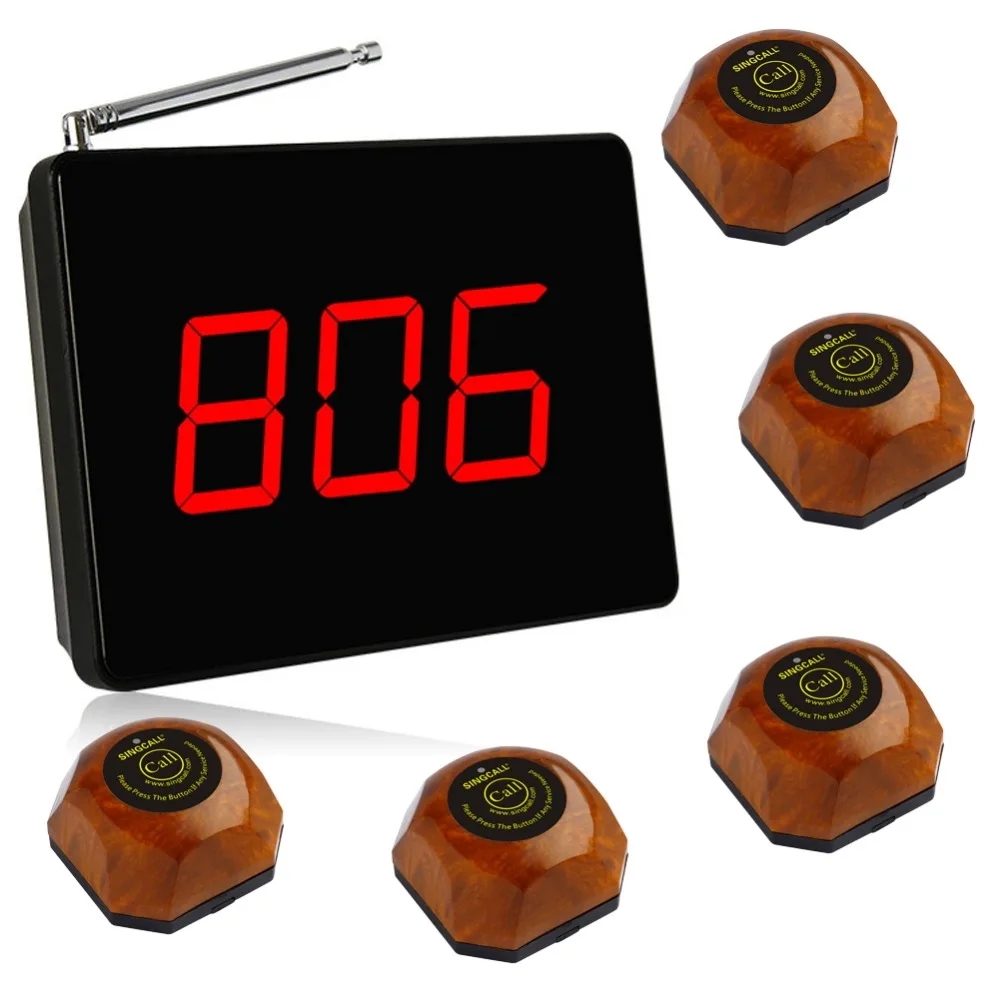 SINGCALL Беспроводной вызова Системы для кафе ресторан небольшой Экран Дисплей 1