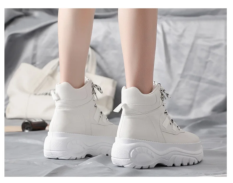 Повседневная Белая обувь; женские кроссовки на массивной платформе; zapatos de mujer; сезон весна; Новинка; обувь для увеличения роста; chaussures femme; женская обувь