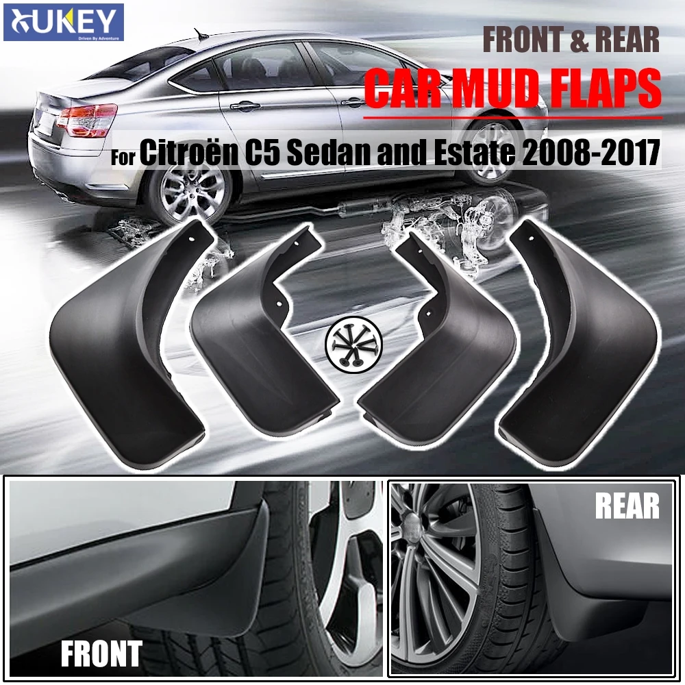 

Set Molded Car Mud Flaps For Citroen C5 2008-Onwards Mudflaps Splash Guards Mud Flap Mudguards Fender 2014 Front Rear 2013 2016