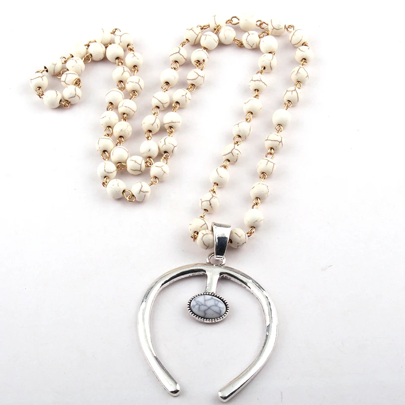 Бесплатная доставка богемные ювелирные изделия синий/белый камень U образный