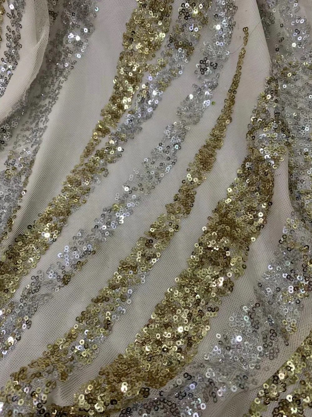 New sequin lace fabric high quality African evening wear Nigerian embroidered mesh | Дом и сад