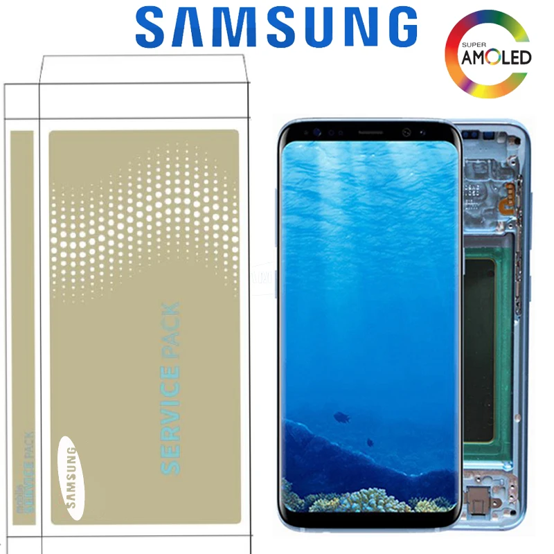 Оригинальный супер AMOLED дисплей для Samsung S8 Plus G955 G955F G950F G950U G950W ЖК кодирующий
