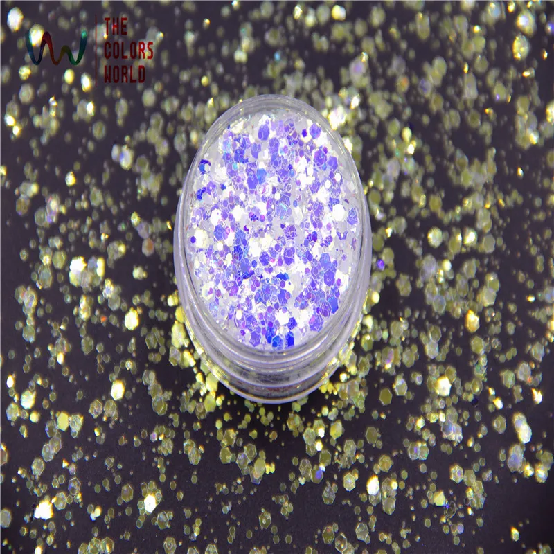 TCR6321B H1 блестящие радужные белые цвета с синим и золотым светом для дизайна ногтей