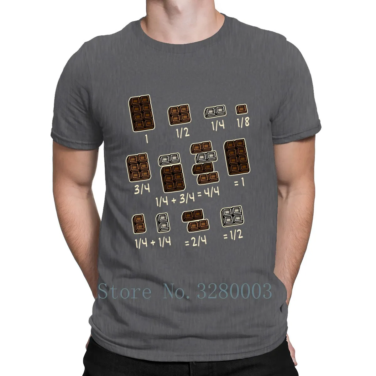 Футболка с надписью Chocolate Quick Math Fractions Teacher School Gift хлопковая Повседневная летняя
