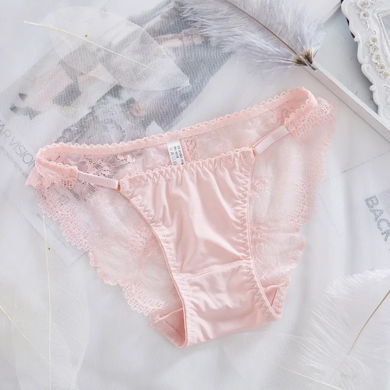 Women's Panties Ice Silk Ladies Underwear Transparent Sexy Lace Briefs Women Panty Lingerie |