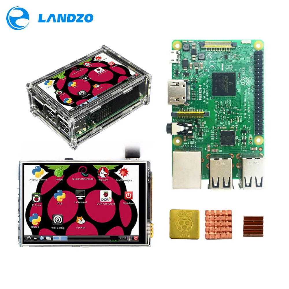 Плата с сенсорным ЖК экраном Raspberry Pi3 3 5 дюйма TFT акриловый чехол радиаторы для