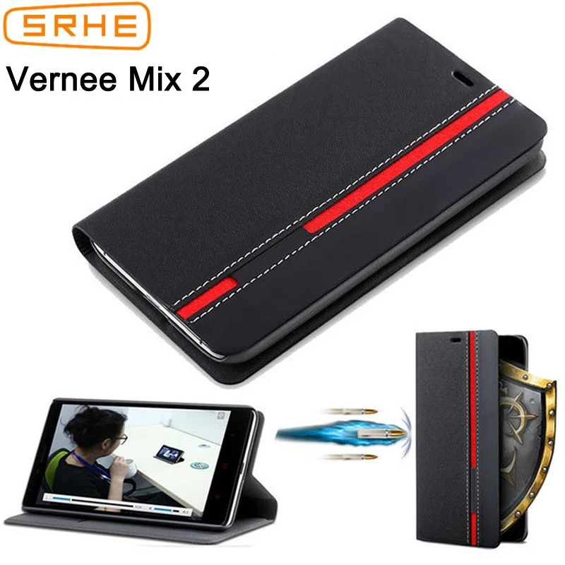 Vernee Mix 2 Чехол флип-чехол Роскошный кожаный силиконовый чехол-подставка для Mix2 6 0