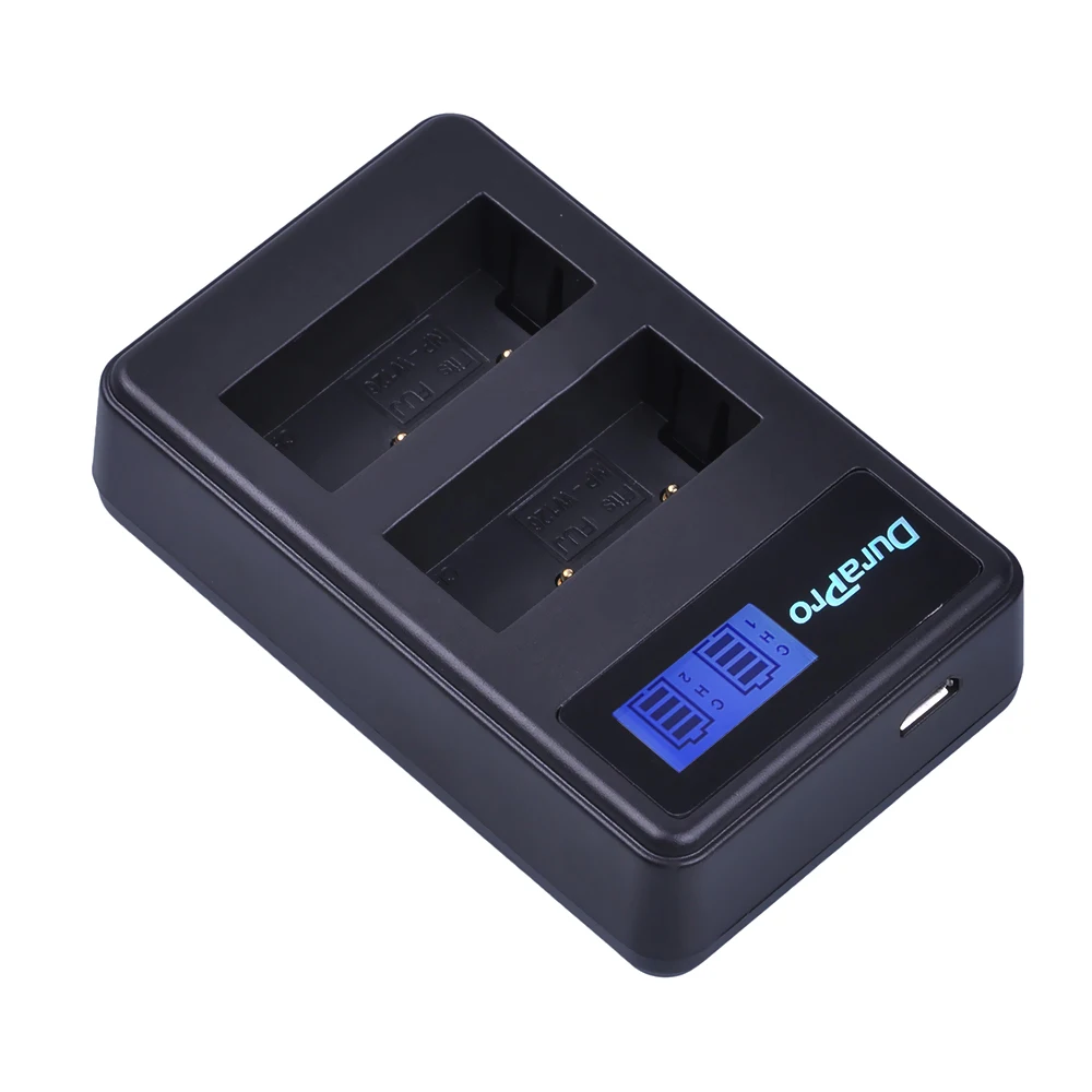 Двойное зарядное устройство DuraPro NP-W126 NP W126 NPW126 с ЖК-дисплеем USB для FijiFilm AX-1 AX-2 |