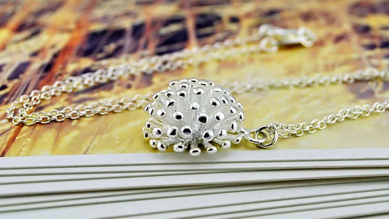 Женская цепочка из серебра 925 пробы с подвеской в виде одуванчика|designer jewelry|jewelry