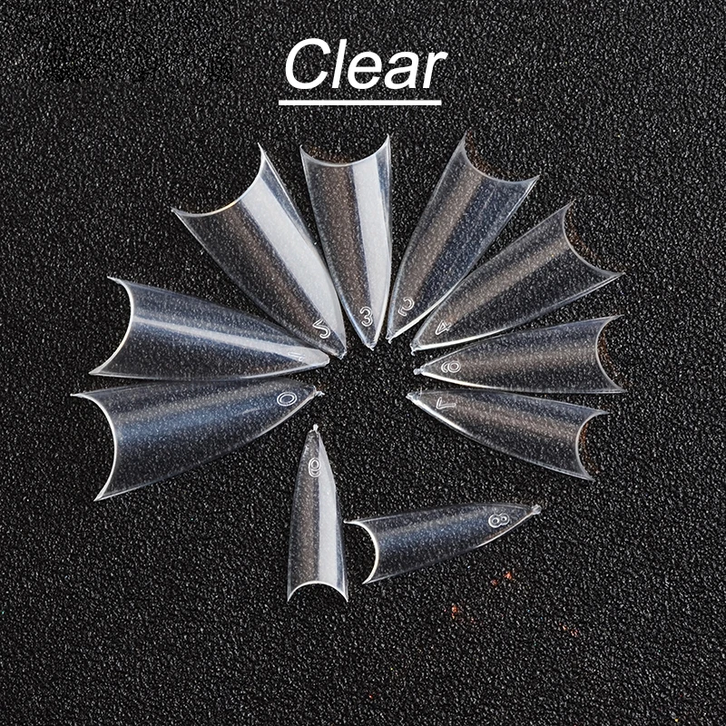 Tignish 500 шт./упак. треугольник Sharp накладные ногти 10 размеров чистый белый