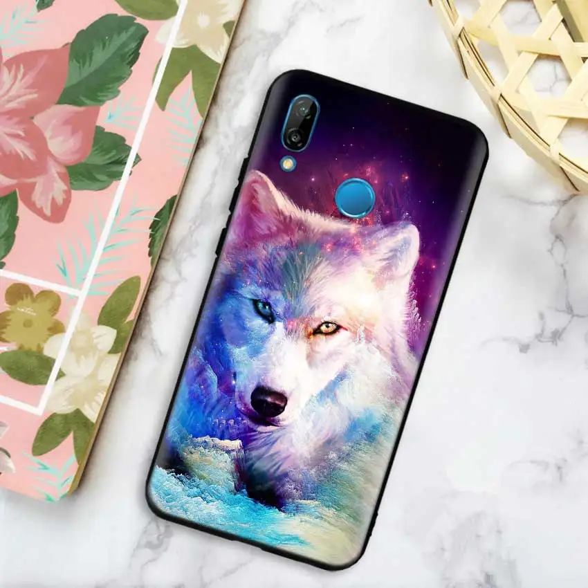 09 Черный силиконовый чехол сумка чехол для huawei Honor 10i Y7 Y6 Y5 Y9 8X 8C 8S 9 10 Lite Pro наслаждаться 9E 9S Классический с изображением замечательного волка - Цвет: 09