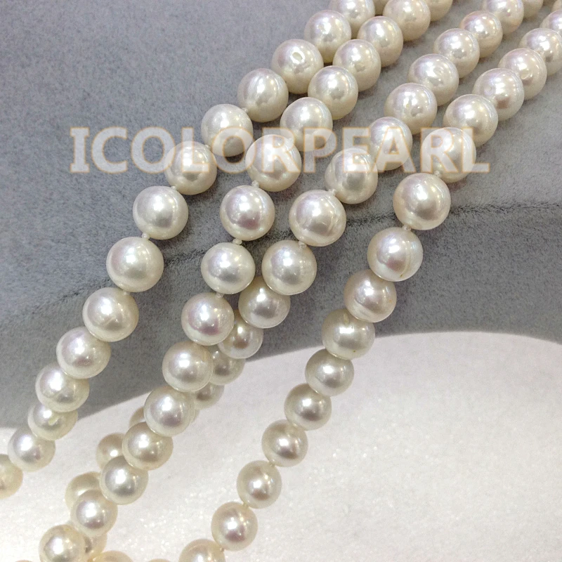 

WEICOLOR Beautiful 120cm Long 9mm Round White Real Natural Freshwater Pearl Sweater Necklace. Free Shipping!
