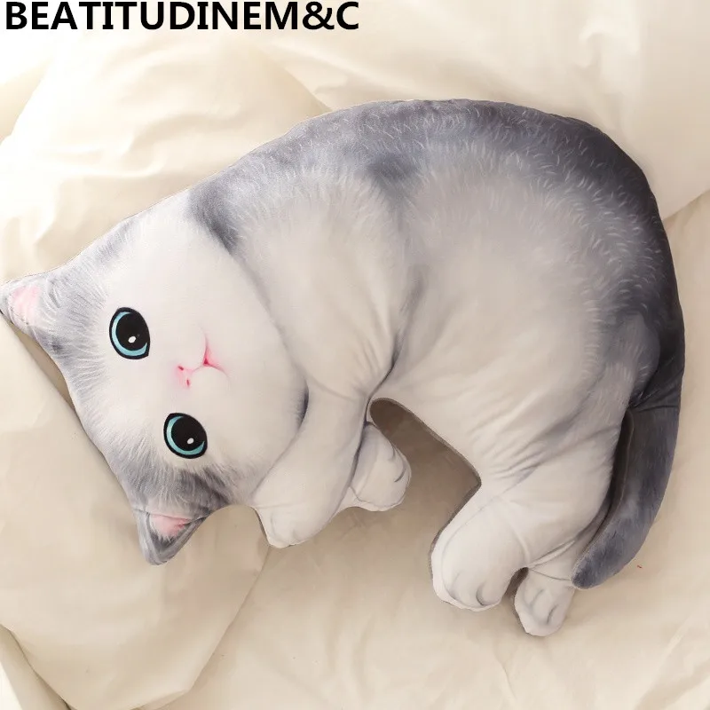 Милая плюшевая кукла с имитацией кошки игрушка животными 3D для диванные подушки