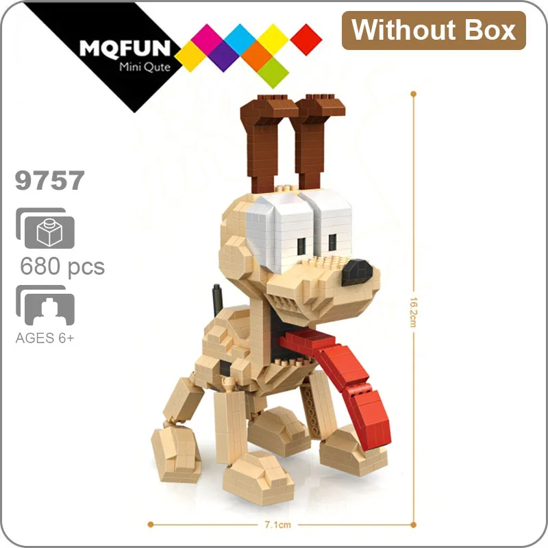 LOZ 9757 Without Box LOZ Kawaii фильм мультфильм кошка собака животное Оди Гарфилд мини пластиковые строительные блоки фигурки Развивающие игрушки DIY модель подарок - Цвет: LOZ 9757 Without Box