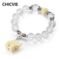 chicvie 2019 charms distance bracelet elephant pendant glass beads beaded bracelet for women men bracelets bangles sbr180013