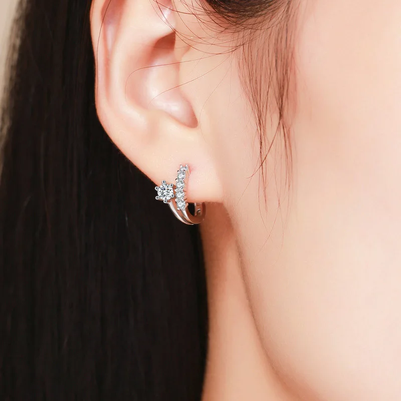 JYouHF 2020 Small Shiny Cubic Zirconia Earrings for Girls Beautiful White Gold Plated Crystal Hoop Fashion Jewelry Gift | Украшения и