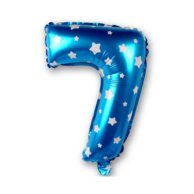 Blue 7 Большой 30 дюймов 1 шт розовый и голубой номер фольги шары алюминиевый баллон гелия С Днем Рождения Декорации на свадьбу, вечеринку globos поставки - Цвет: Blue 7