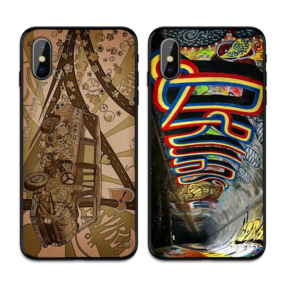 Мягкий чехол из ТПУ с мультяшным автомобилем граффити для Apple iPhone 6 6S 7 8 Plus 5 5S SE X XS