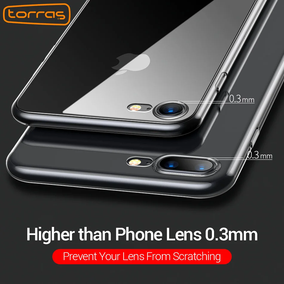 Torras для iPhone 7 Чехол прозрачный жесткий мобильного телефона чехлы 8 противоударный