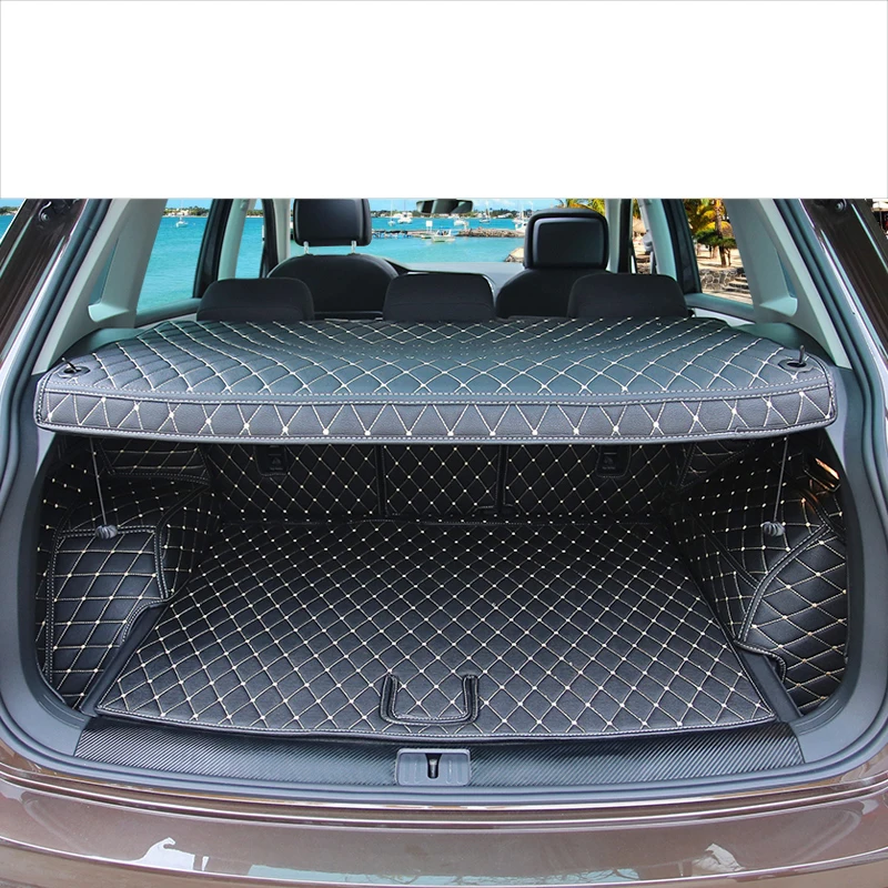 black 8 pieces Lsrtw2017 стайлинга автомобилей багажник автомобиля коврики для Volkswagen Tiguan - Название цвета: black 8 pieces