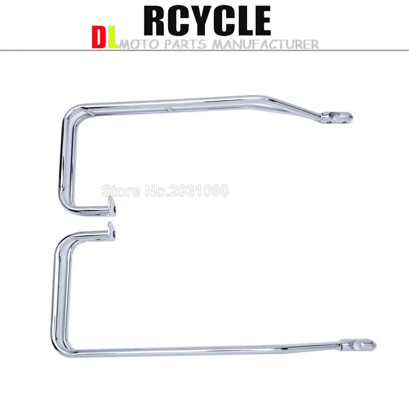 Хромированная мотоциклетная Сумка седло с двойным бортом комплект для крепления