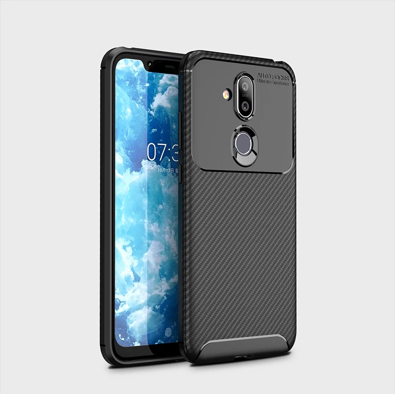 Сверхпрочный ударопрочный чехол для Nokia X5 X6 X7 3,1 5,1 6,1 Plus 2,1 8,1 7,1 9 pureview из углеродного волокна, мягкий ТПУ защитный чехол для телефона