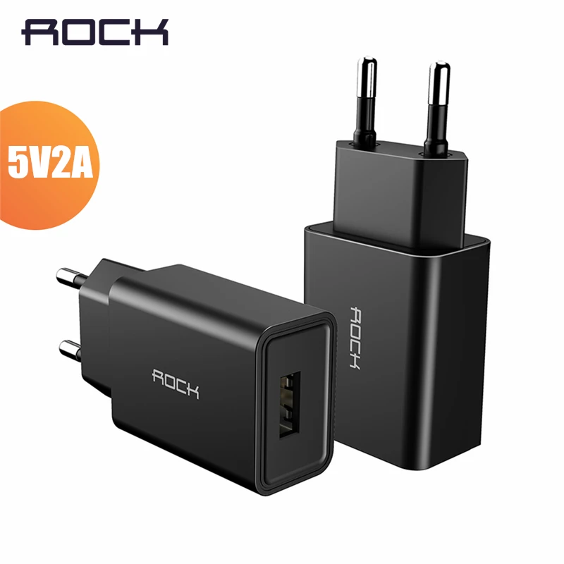 Rock универсальное USB зарядное устройство 5V2A EU штекер настенный адаптер смарт для