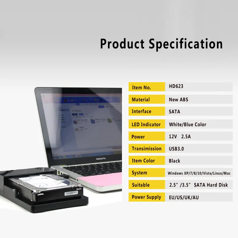 Portable 3.5-inch Sata III to USB3.0 external HDD/SSD hard disk drive enclosure/case 6Gbps UASP for Desktop/Notebook/Macbook | Компьютеры
